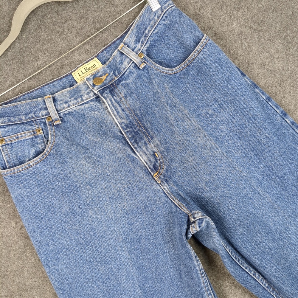 LL Bean Original Fit Traditional Jeans Womens 14 Reg Blue Denim High Rise